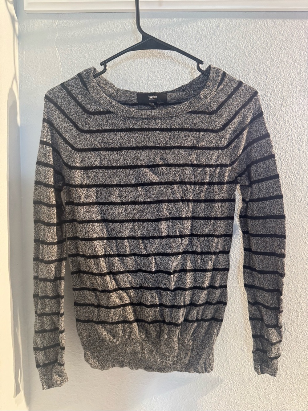 Women's Gray and Black Striped Shirt